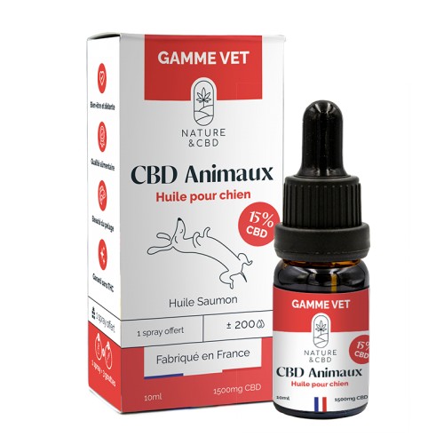 HUILE CBD ANIMAUX - CHIEN 15% NATURE ET CBD